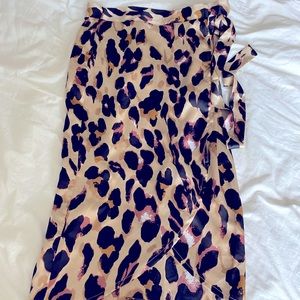 Boohoo Cheetah Print Wrap Skirt